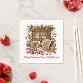 Guardanapo De Papel Aldeia de Pão de Mel Natal