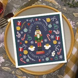 Guardanapo De Papel Alegre Natal quebra-nozes monograma personalizado