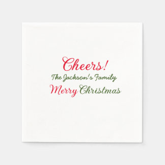 Guardanapo De Papel alegria christmas aplausos adicionam nome de famíl