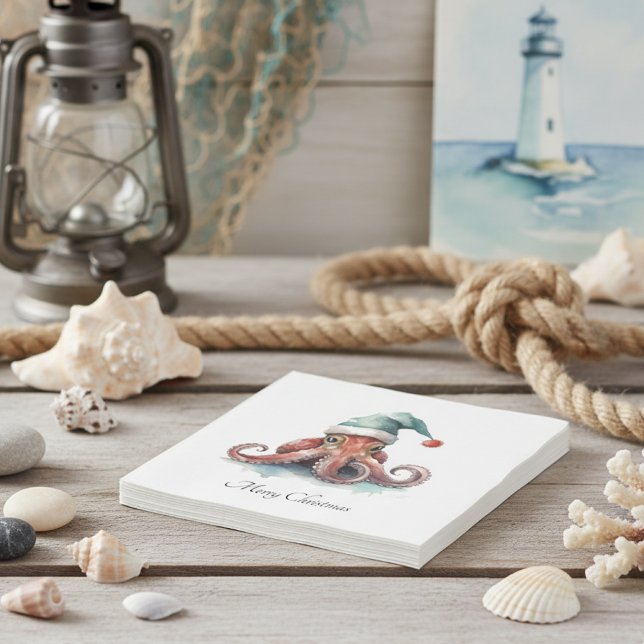 Guardanapo De Papel Alegria de Natal de Octopus, personalizada (Criador carregado)