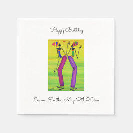 Guardanapo De Papel Alegria e Felicidade da Arte Africana em Aquarelas