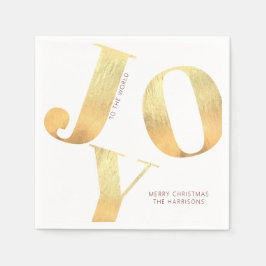 Guardanapo De Papel Alegria Mínima De Feliz Natal Para A Folha De Ouro