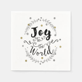Guardanapo De Papel Alegria para o Mundo Festa de Fim de Ano Rústica P