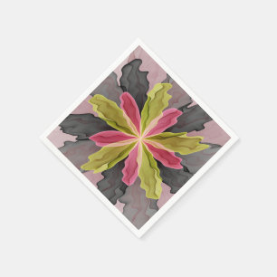 Guardanapo De Papel Alegria, Rosa Verde Fantasia Floral Fractal Antrac
