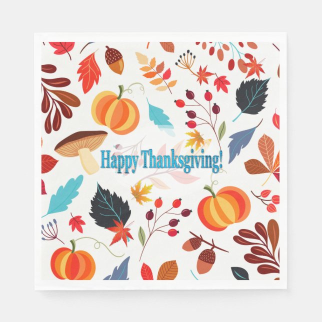 Guardanapo De Papel Alegrias do outono Feliz Dia de Ação de Graças (Frente)