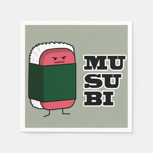 Guardanapo De Papel Alga havaiana feliz de Nori do sushi do Spam de (Frente)