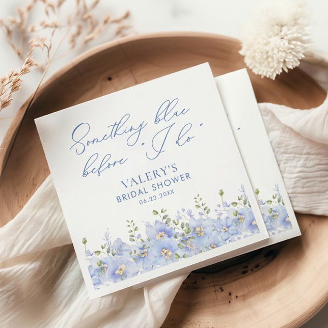 Guardanapo De Papel Algo Azul Antes De Eu Fazer Chá de panela Floral (Criador carregado)