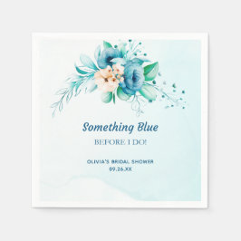 Guardanapo De Papel Algo Azul Antes de Eu Fazer Chuveiro de Noiva Flor