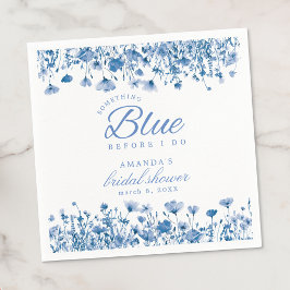 Guardanapo De Papel Algo Azul Antes de Fazer Chuveiro Floral de Noiva