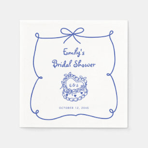 Guardanapo De Papel Algo Azul Que Desenha Bolo Whimsical