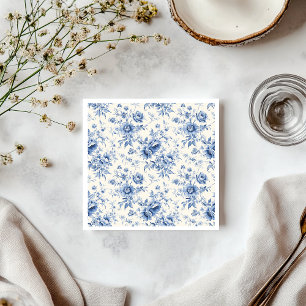 Guardanapo De Papel Algo Blue Floral French Toile Chinoiserie