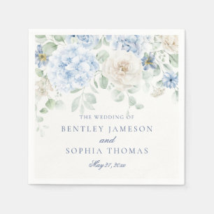 Guardanapo De Papel Algo Blue Floral Hydrangea Decor Casamento