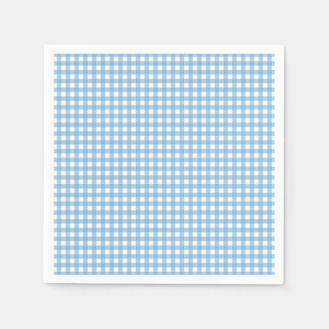 Guardanapo De Papel Algum Coelhinho é Um Aniversário de Gingham Azul (Frente)