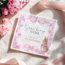 Guardanapo De Papel Algum Coelhinho É Uma Menina 1º Aniversário