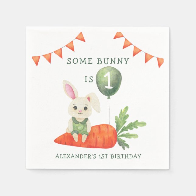 Guardanapo De Papel Algum Coelhinho está de Aniversário (Frente)