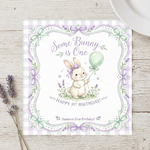 Guardanapo De Papel Algum Coelhinho Faz Um Aniversário de 1 Ano Guarda