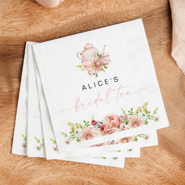 Guardanapo De Papel ALICE Blush Floral Bridal Tea Party BrunChá (Criador carregado)