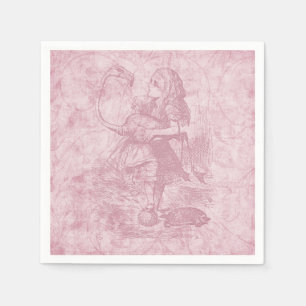 Guardanapo De Papel Alice com Flamingo Alice no País das Maravilhas d