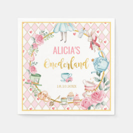 Guardanapo De Papel Alice no País das Maravilhas do primeiro aniversar