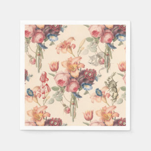 Guardanapo De Papel Alice no País das Maravilhas Flores do Jardim das