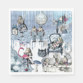Guardanapo De Papel Alice no País das Maravilhas Glitter Azul