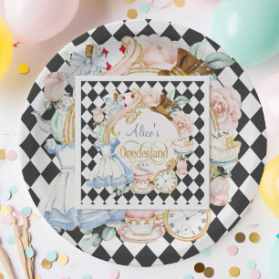 Guardanapo De Papel Alice no País das Maravilhas, primeiro aniversario