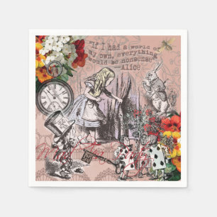 Guardanapo De Papel alice nonsense país das maravilhas cortina