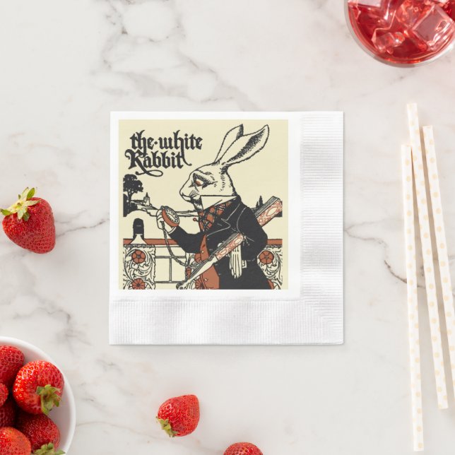 Guardanapo De Papel Alice White Rabbit Classic Wonderland (Insitu)
