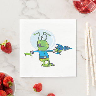 Guardanapo De Papel Alienígena engraçada com Ray Gun Sci-Fi Invader