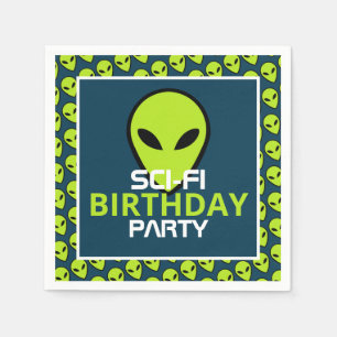 Guardanapo De Papel Alienígena Green Sci-fi, Aniversário