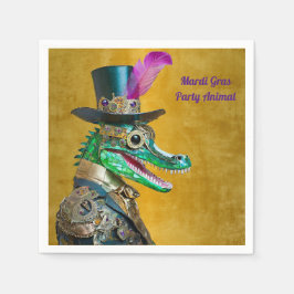 Guardanapo De Papel Alligator Animal do Partido Steampunk do Mardi Gra
