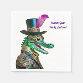 Guardanapo De Papel Alligator Animal do Partido Steampunk do Mardi Gra
