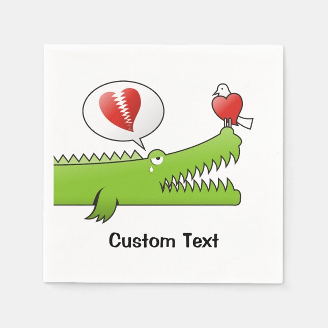Guardanapo De Papel Alligator in Love Paper Napkins (Frente)