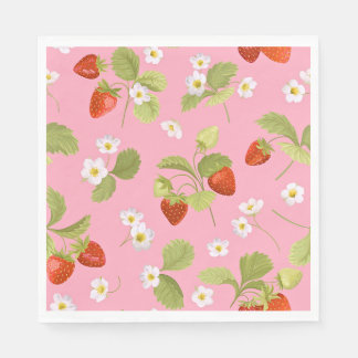 Guardanapo De Papel Almoçar Napkins Morangos Rosa