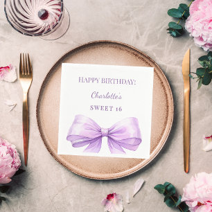 Guardanapo De Papel Almoço com laço de lavanda Sweet 16