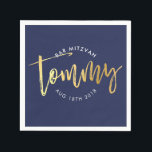 Guardanapo De Papel Almoço do Bar PERSONALIZADO Mitzvah para Tommy mar<br><div class="desc">por kat massard >> WWW.SIMPLYSWEETPAPERIE.COM <<<</div>