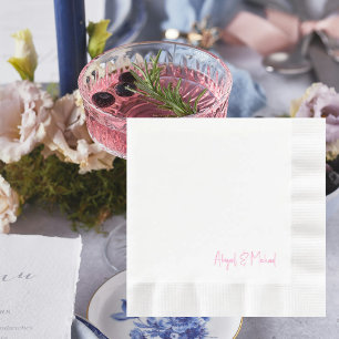 Guardanapo De Papel Almofada de Casamento Rosa Quente Personalizada Cu
