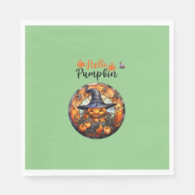 Guardanapo De Papel Alô Scary Hallowe'en Pumpkin (Frente)