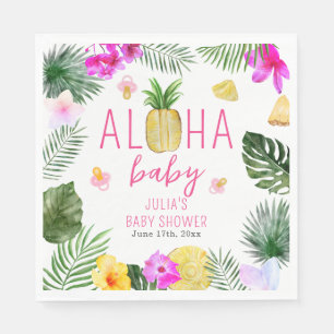 Guardanapo De Papel Aloha Bebê Ananases e Pacificadores Chá de fraldas