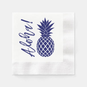 Guardanapo De Papel Aloha branco do marinho de Luau do partido da