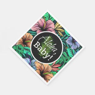 Guardanapo De Papel Aloha chá de fraldas tropical do tema do hibiscus