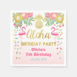 Guardanapo De Papel Aloha Flamingo Tropical Papel de Aniversário Napki
