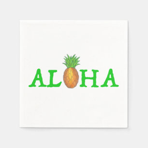 Guardanapo De Papel ALOHA Ilha Tropical Havaiana Luau de Abacaxi
