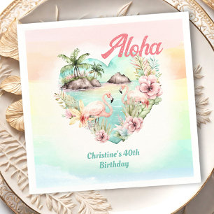 Guardanapo De Papel Aloha Luau Summer aniversário de 40 anos Beach Tro