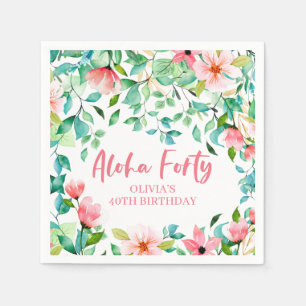 Guardanapo De Papel Aloha Quarenta Tropicais Luau Birthday Napkins
