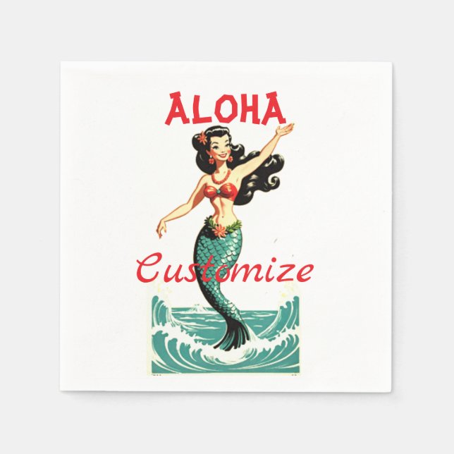 Guardanapo De Papel Aloha Sereia Thunder_Thunder_Cove (Frente)