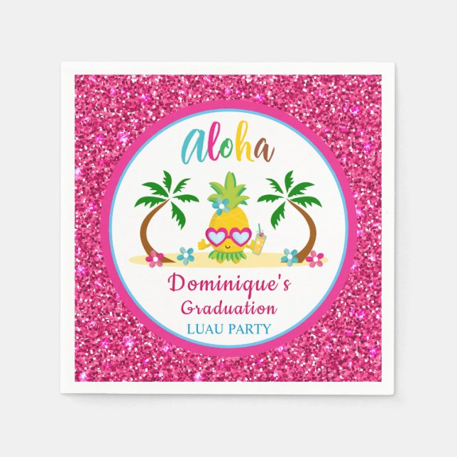 Guardanapo De Papel Aloha Tropical Luau Festa de formatura Paper (Frente)
