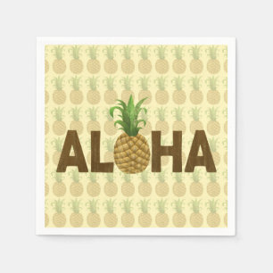 Guardanapo De Papel Aloha Vintage Pineapple Havaiano