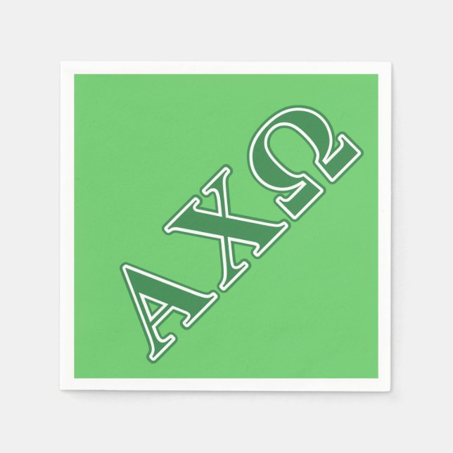Guardanapo De Papel Alphi Chi Omega Green Letters (Frente)