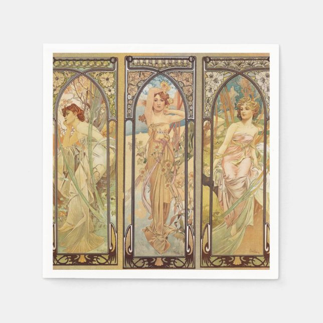 Guardanapo De Papel Alphonse Mucha - Art Nouveau Master (Frente)